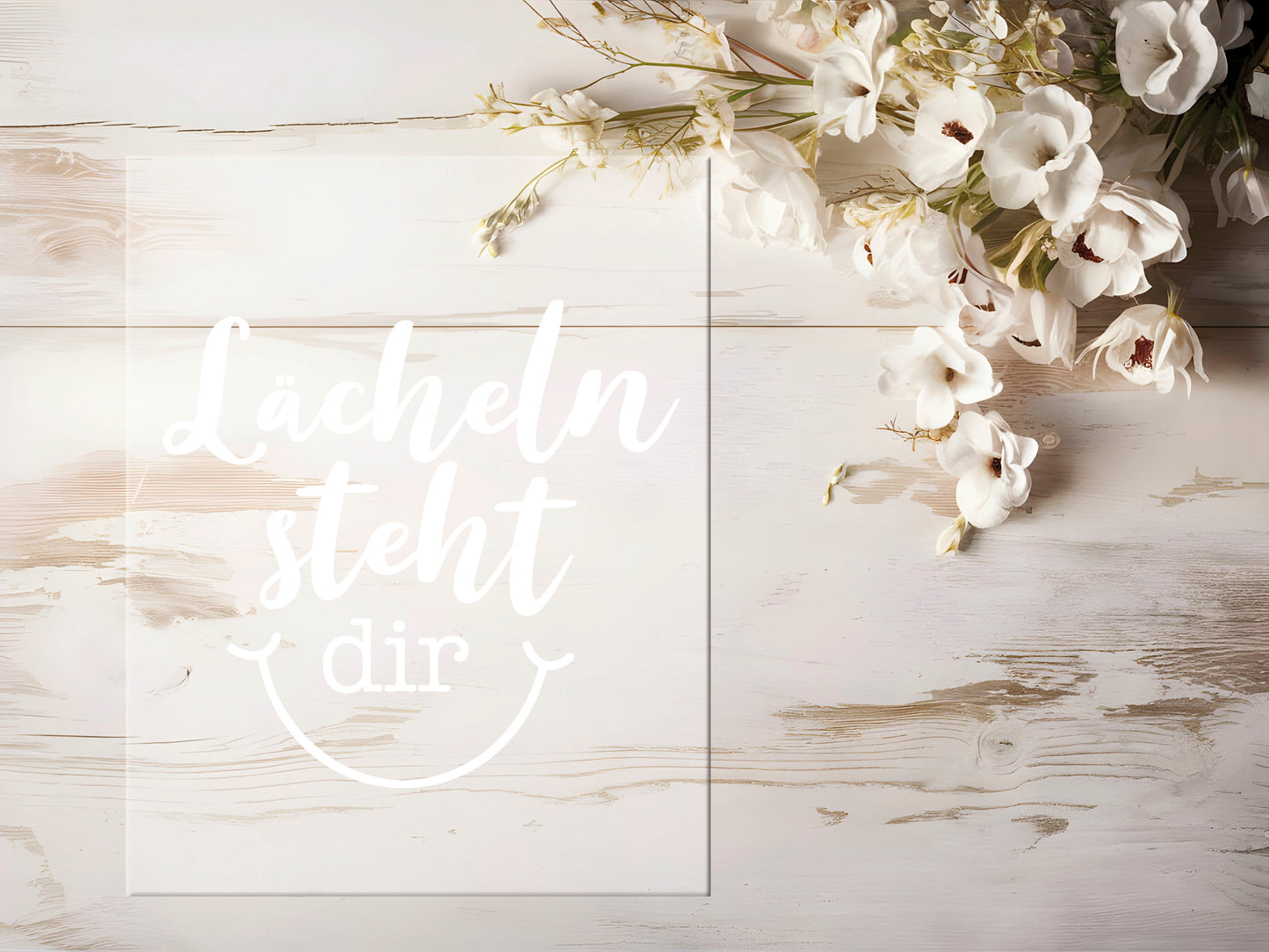 Bügelbild - Lächeln Weiß #0887