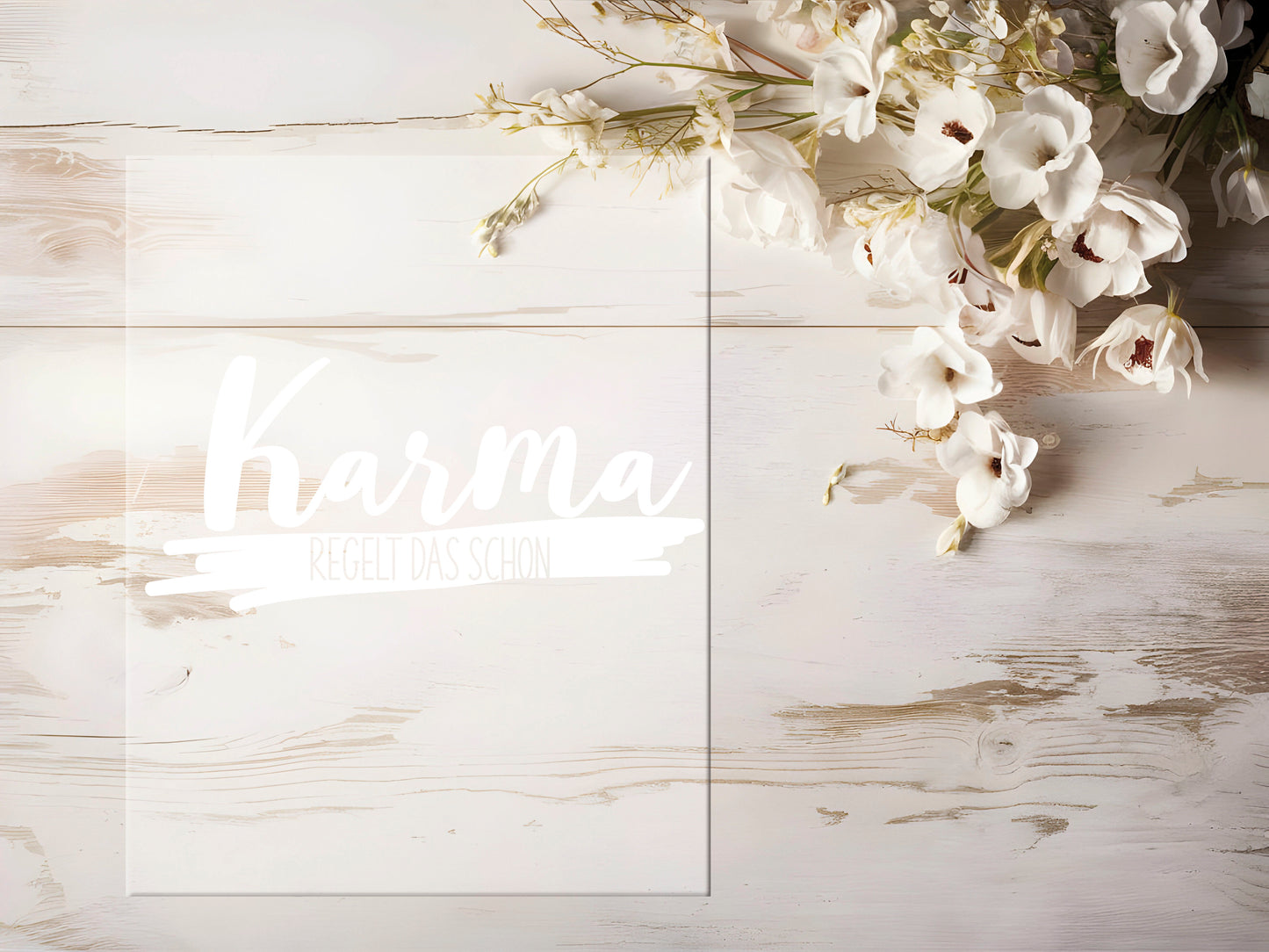 Bügelbild - Karma Weiß #0885