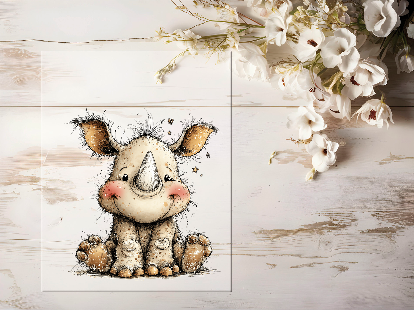 Bügelbild - Nashorn #2457