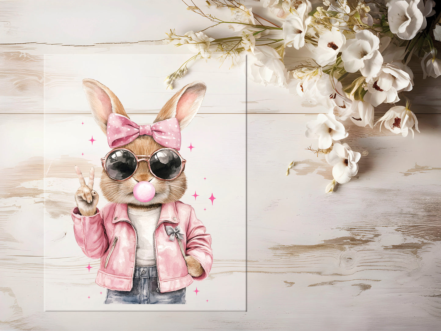 Bügelbild - Peace Hase #1524