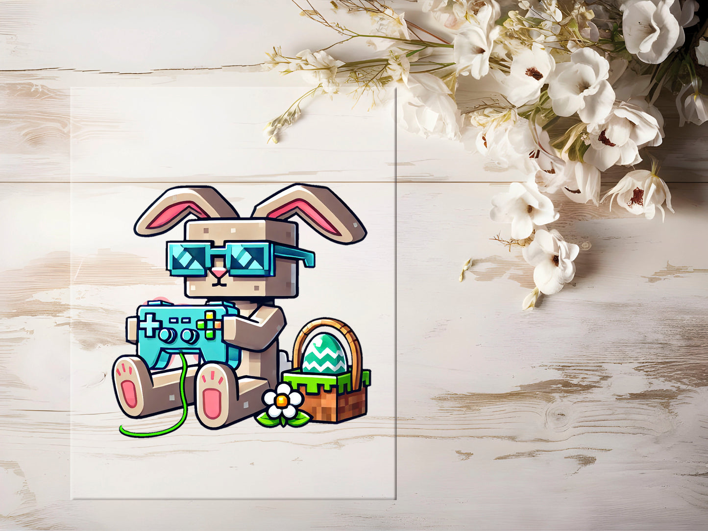 Bügelbild - Gamer Hase #1523