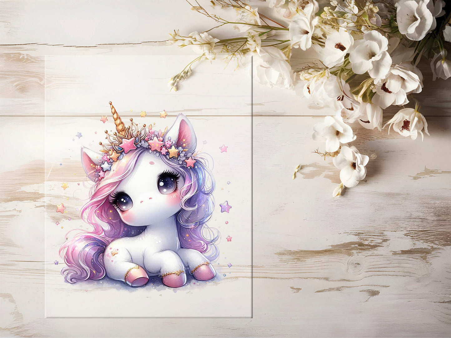 Auktion - Bügelbild - Einhorn Sparkle #1287 - 15cm