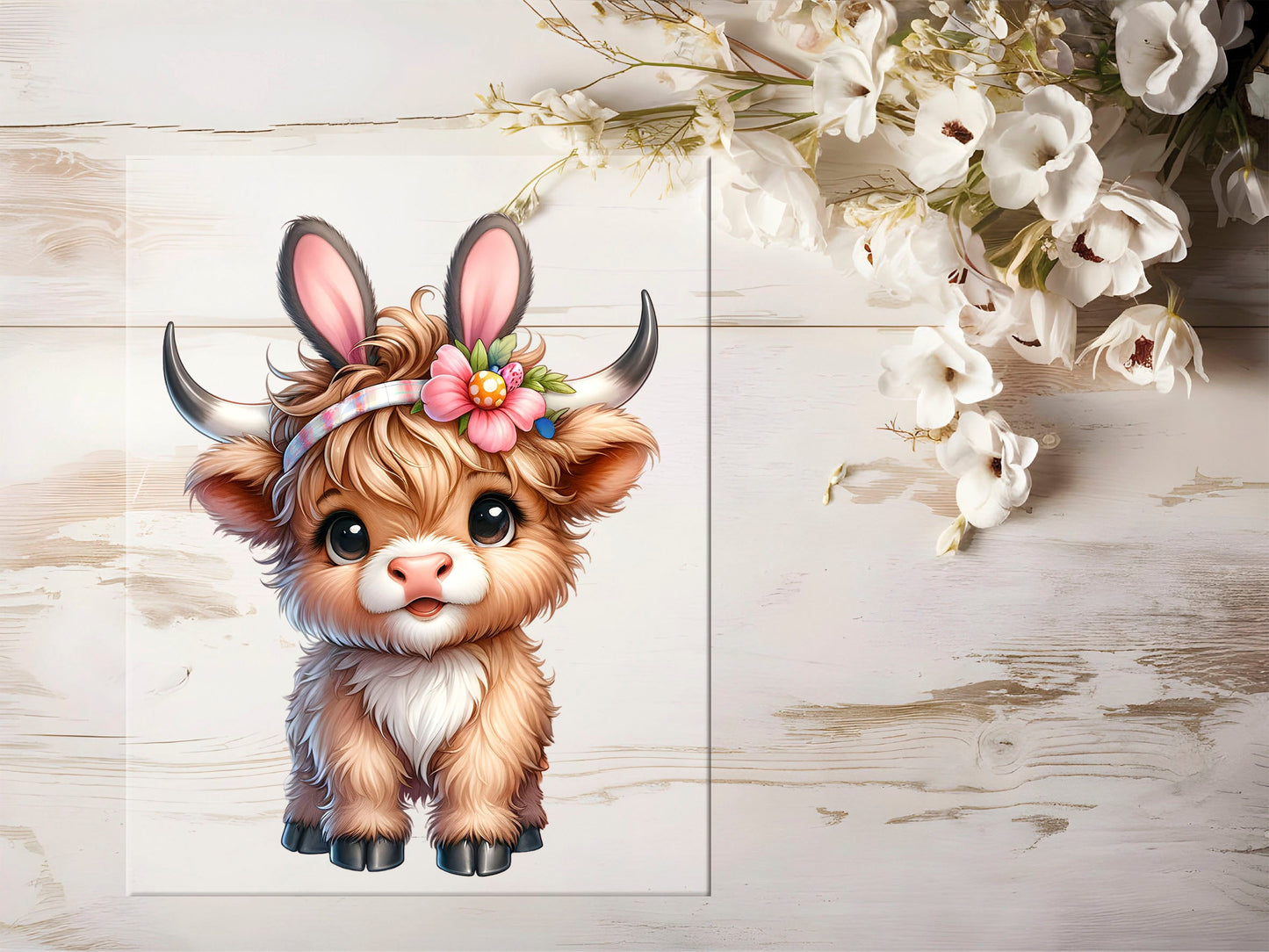 Bügelbild - Oster Highland Cow #1069