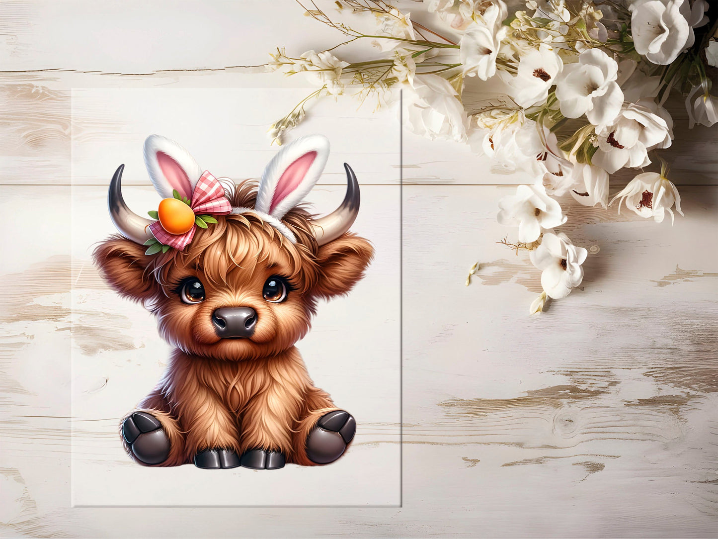 Bügelbild - Oster Highland Cow #1067