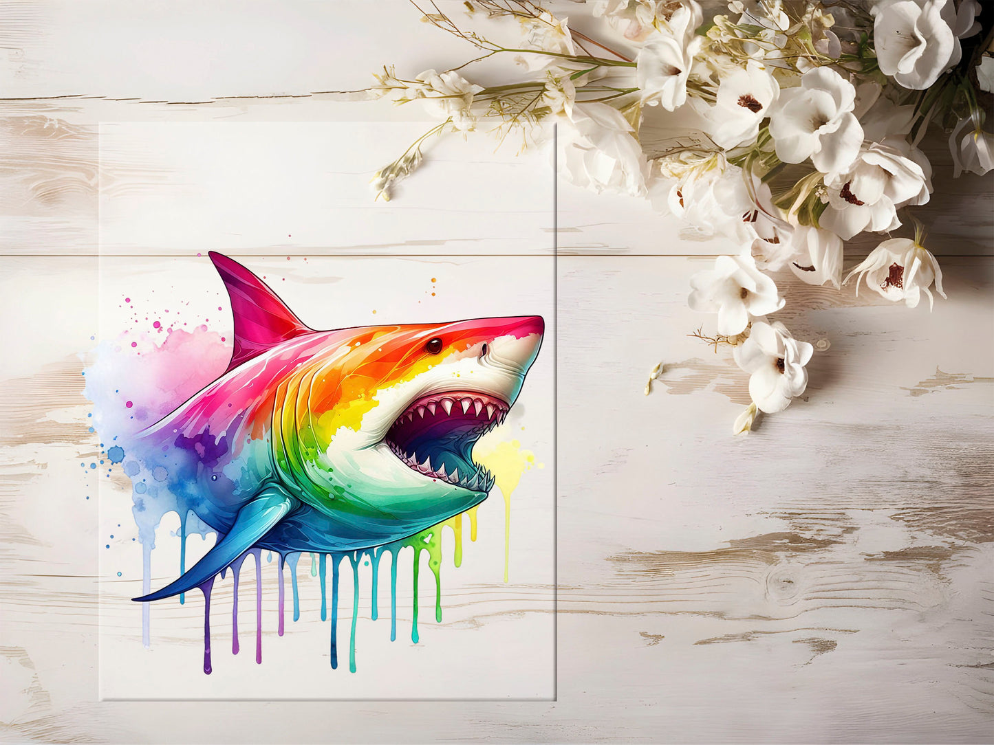Bügelbild - Bunt Hai #1333