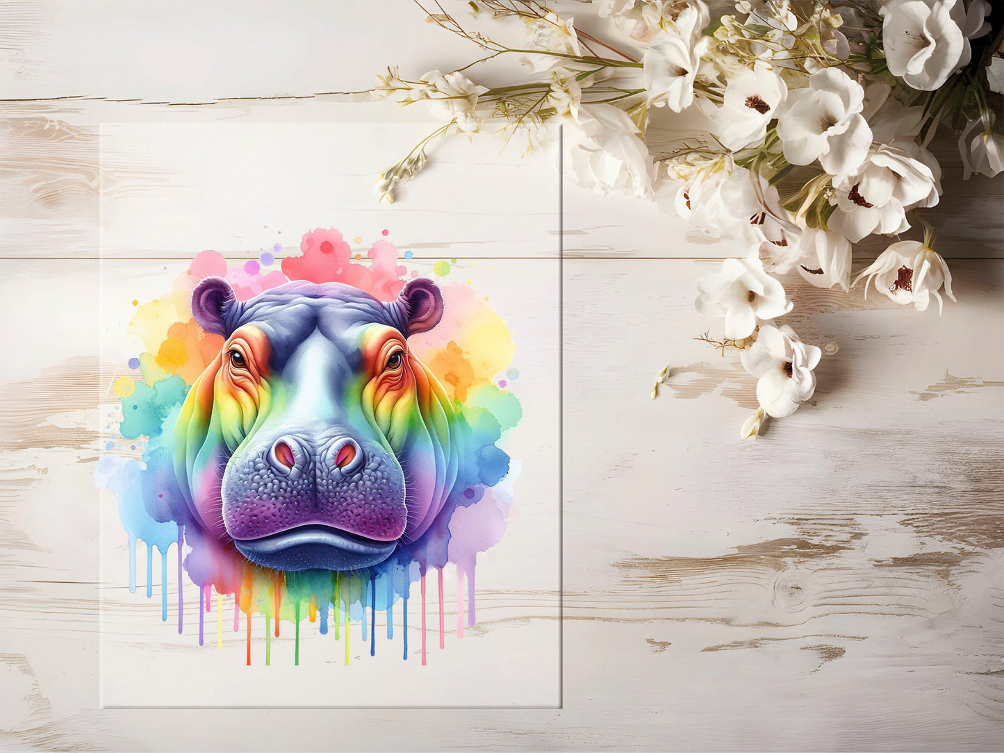 Bügelbild - Bunt Nilpferd #1325