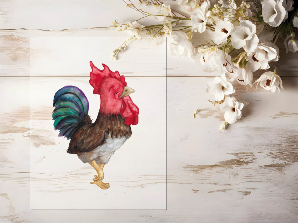 Bügelbild - Bauernhof Hahn #0039