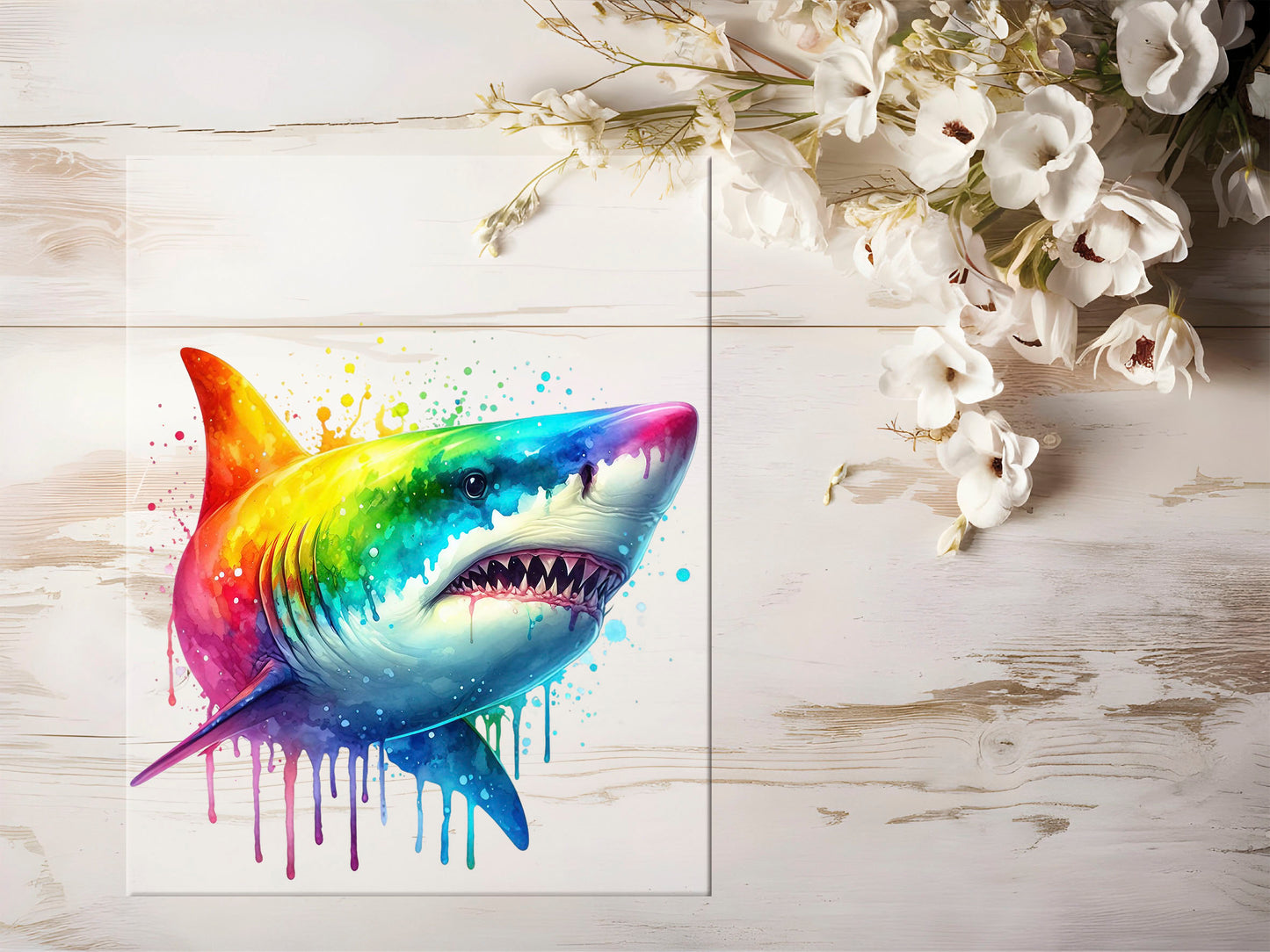 Bügelbild - Bunt Hai #1321