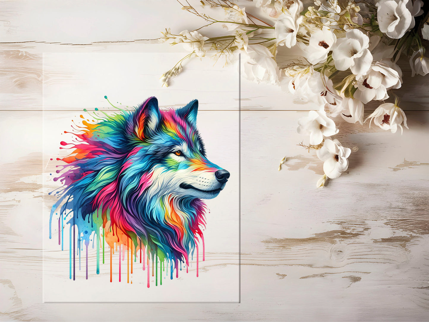 Bügelbild - Bunt Wolf #1320