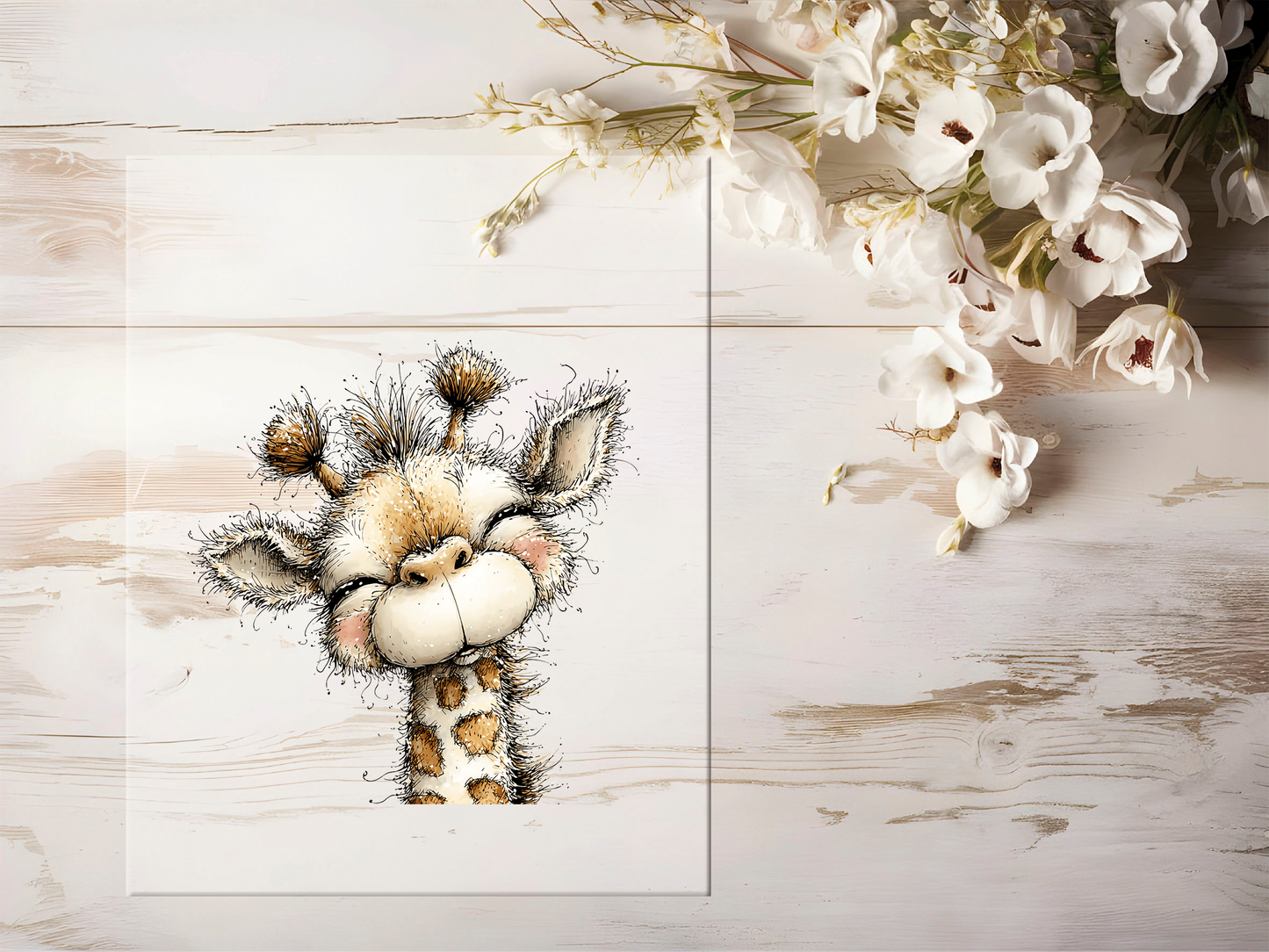 Auktion - Bügelbild - Giraffe #2430- 15cm