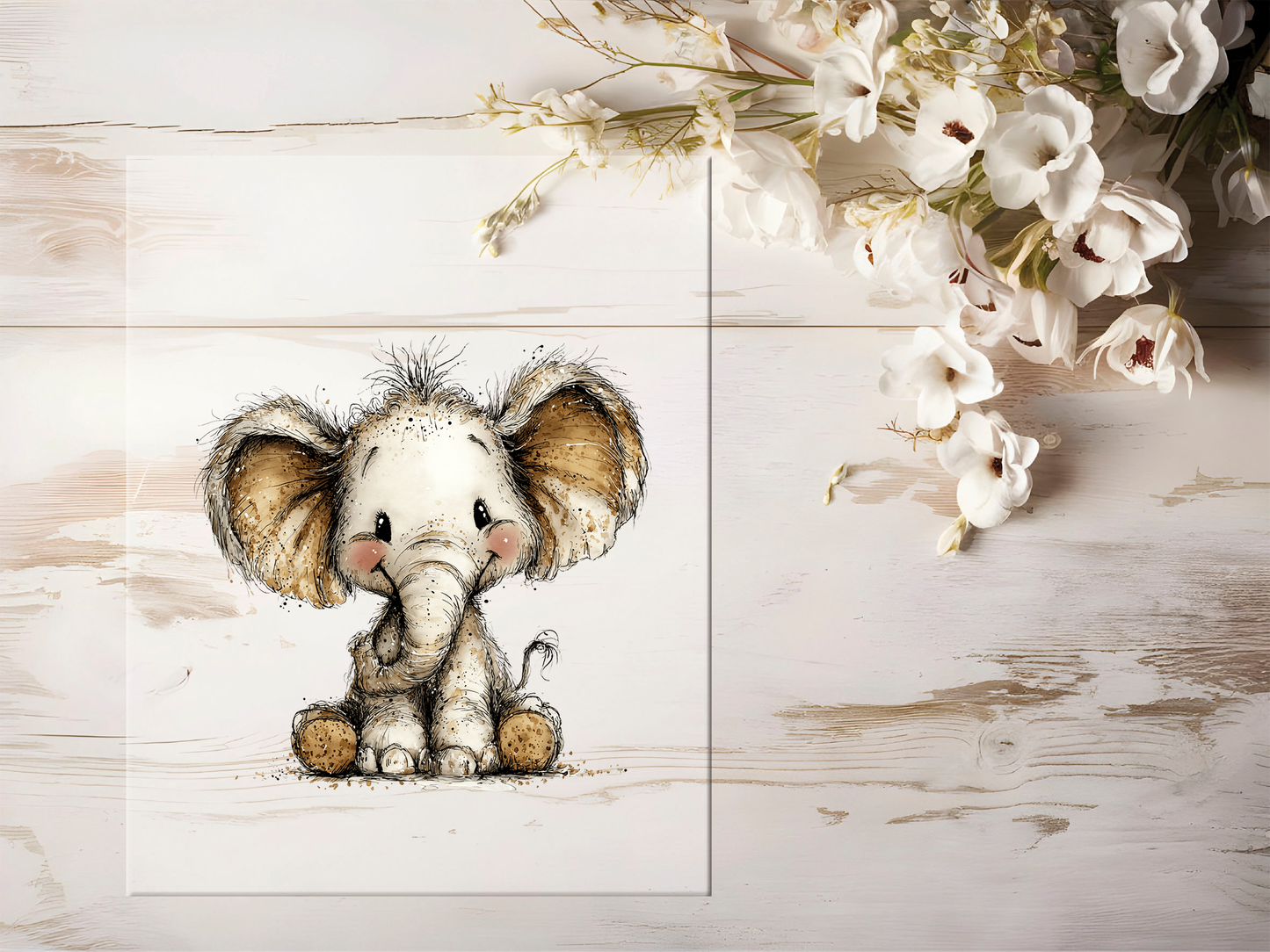 Auktion - Bügelbild - Elefant #2425- 15cm
