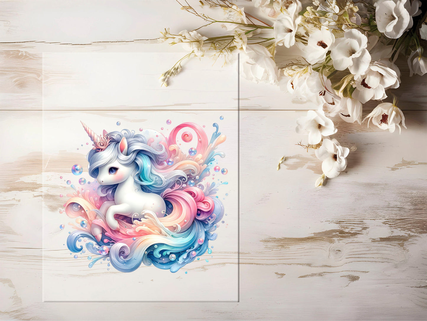 Auktion - Bügelbild - Einhorn Wave #1206 - 15cm