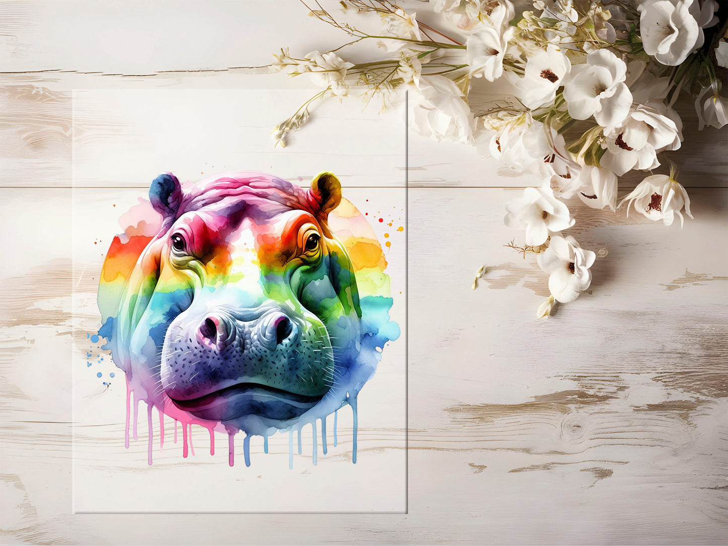 Bügelbild - Bunt Nilpferd #1308