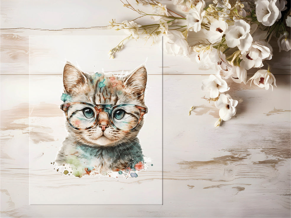 Bügelbild - Hipster Cat #0056