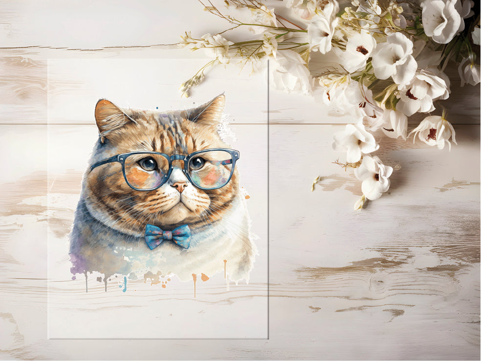 Bügelbild - Hipster Cat #0057