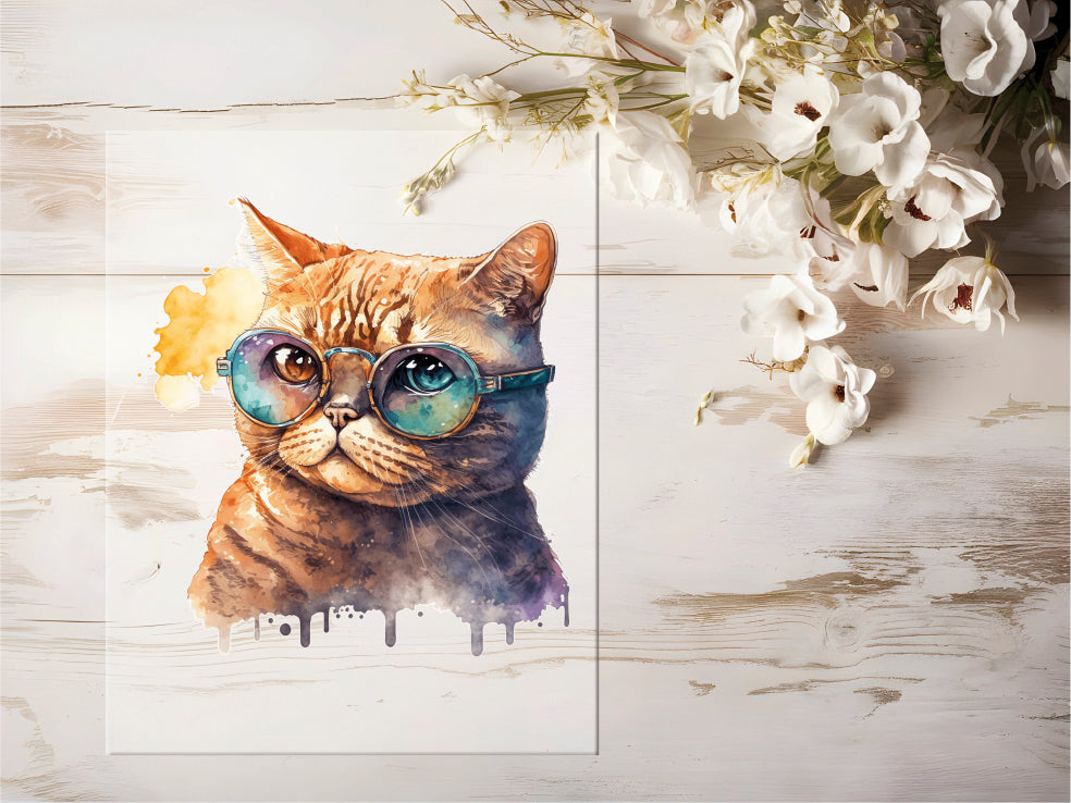 Bügelbild - Hipster Cat #0059