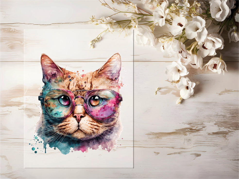 Bügelbild - Hipster Cat #0061