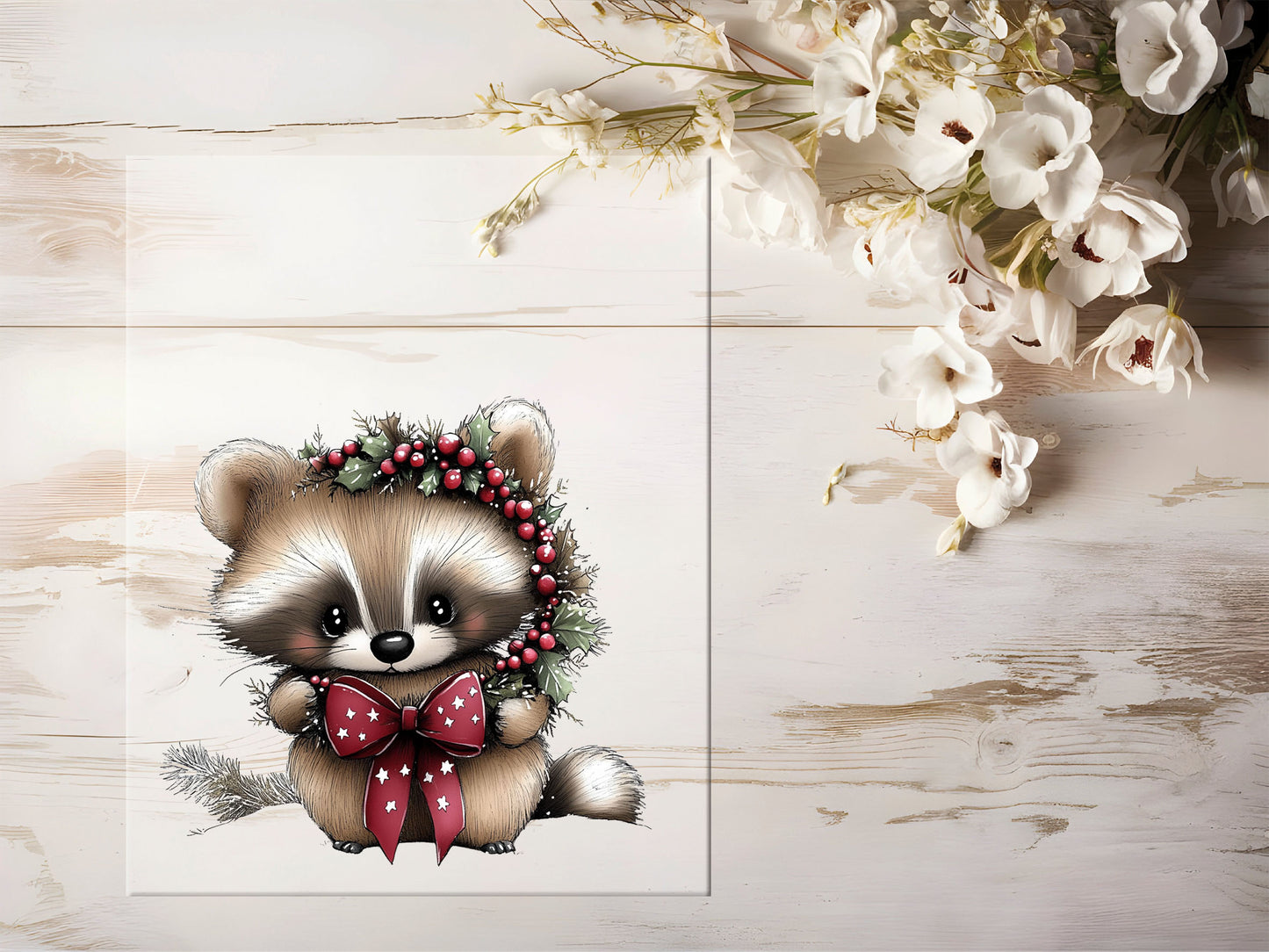 Bügelbild - Winterwaschbär #2199