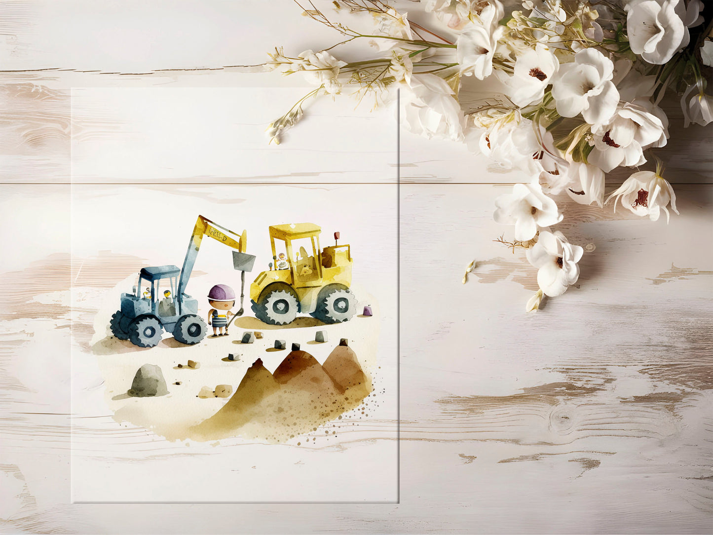 Bügelbild - Aquarell Baustelle #1415