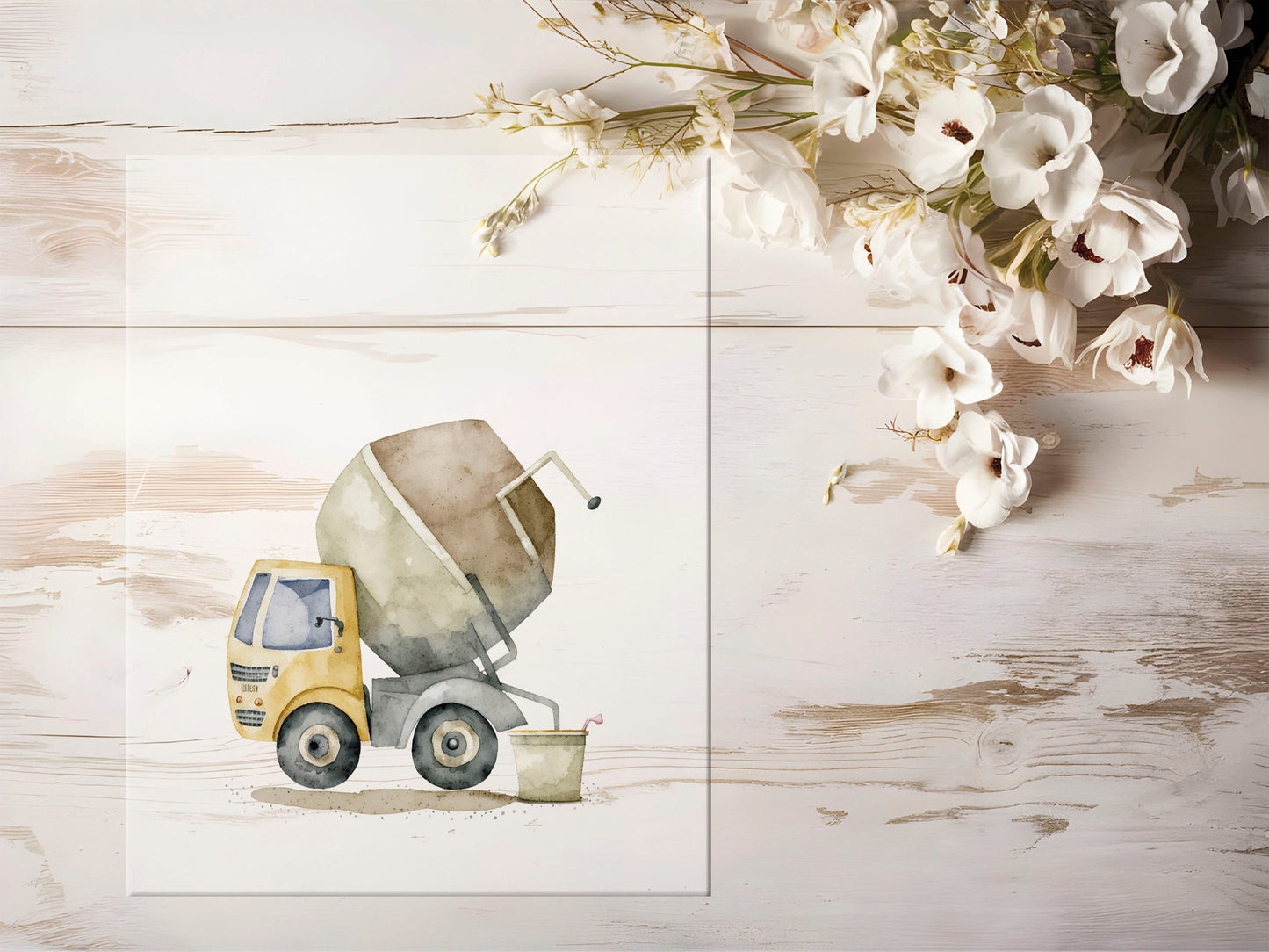 Bügelbild - Aquarell Baustelle #1414