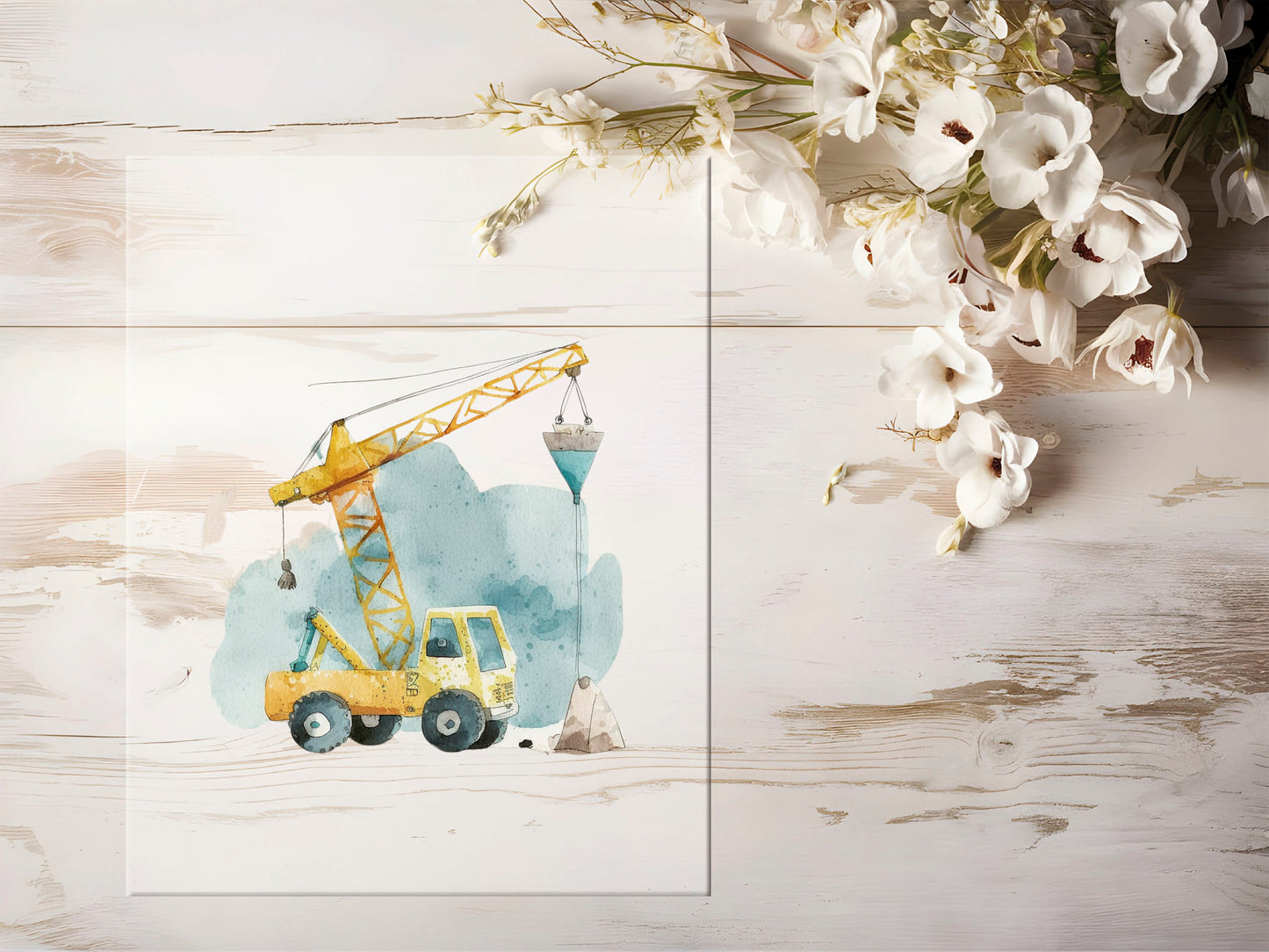 Bügelbild - Aquarell Baustelle #1413
