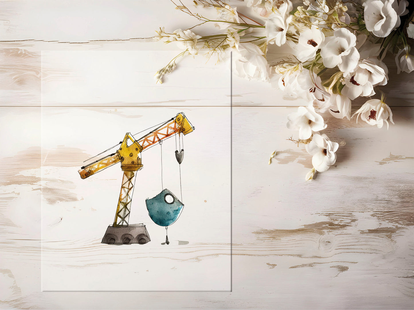 Bügelbild - Aquarell Baustelle #1412