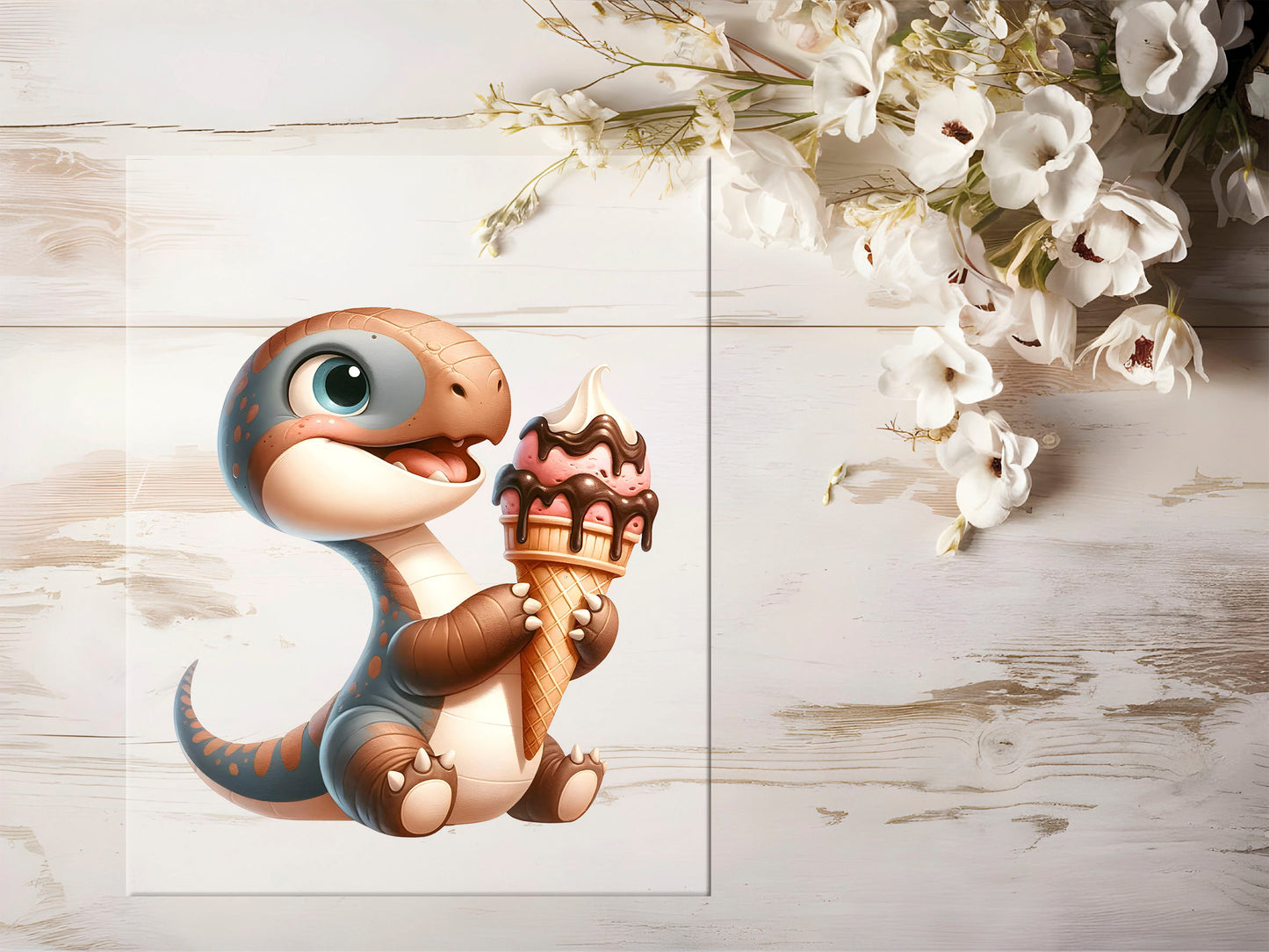 Bügelbild - Schokoladen Dino #1411