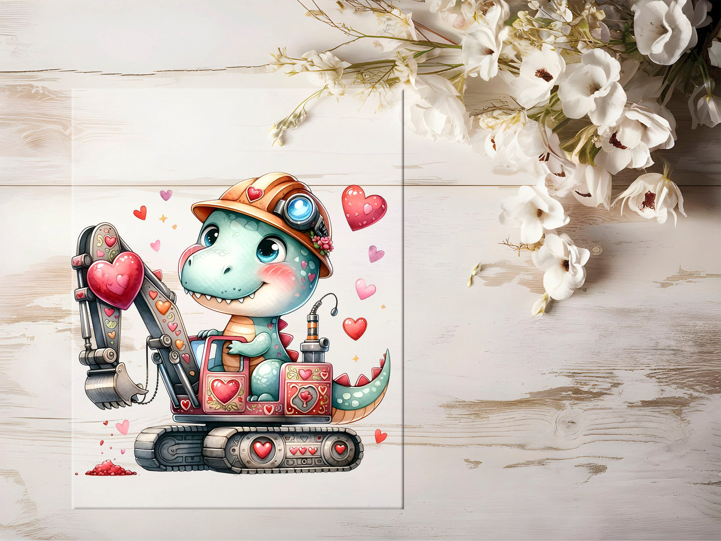 Bügelbild - Baustellen Dino #1410