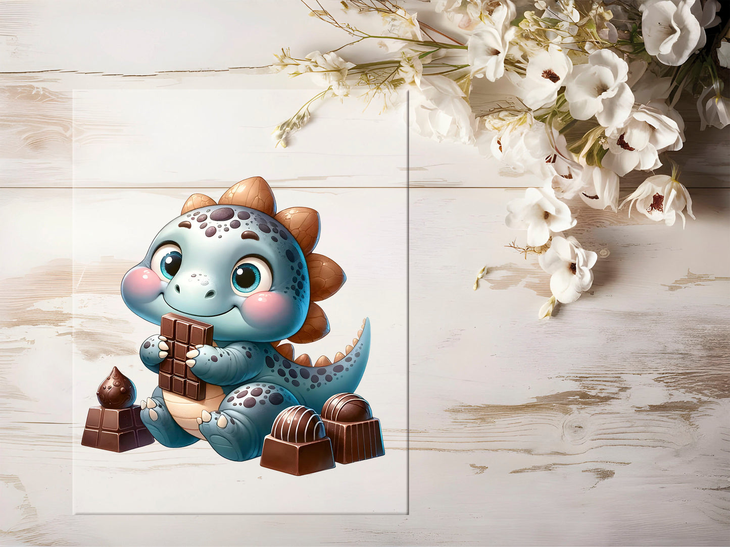 Bügelbild - Schokoladen Dino #1402