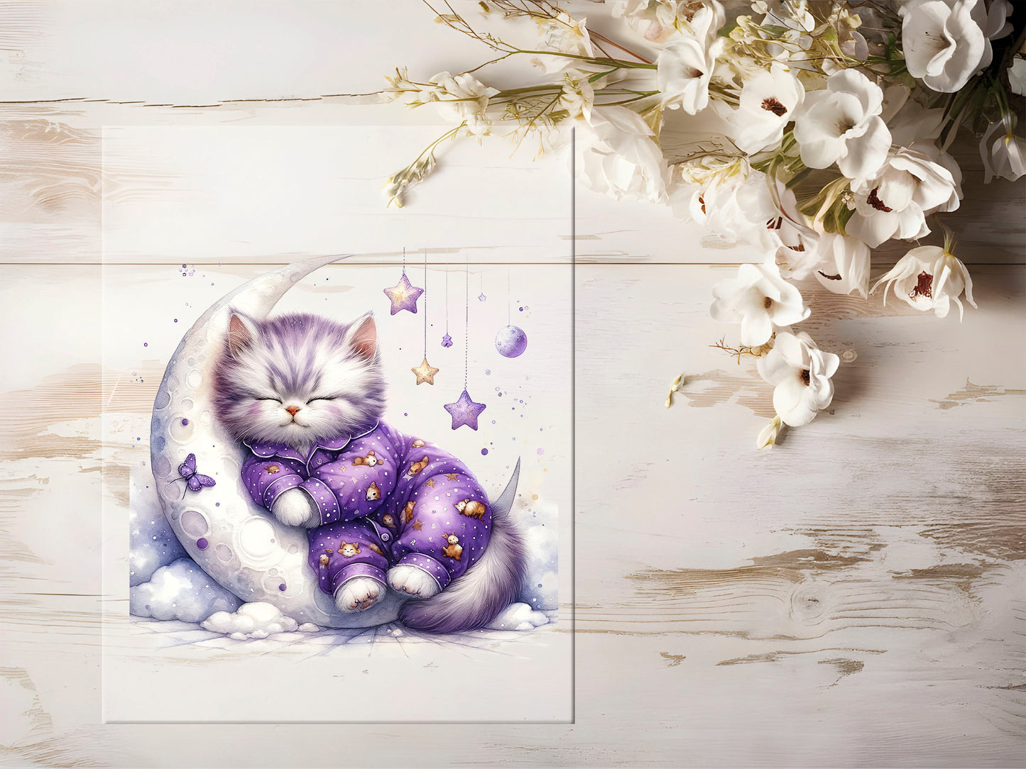 Bügelbild - Mond Katze #1400