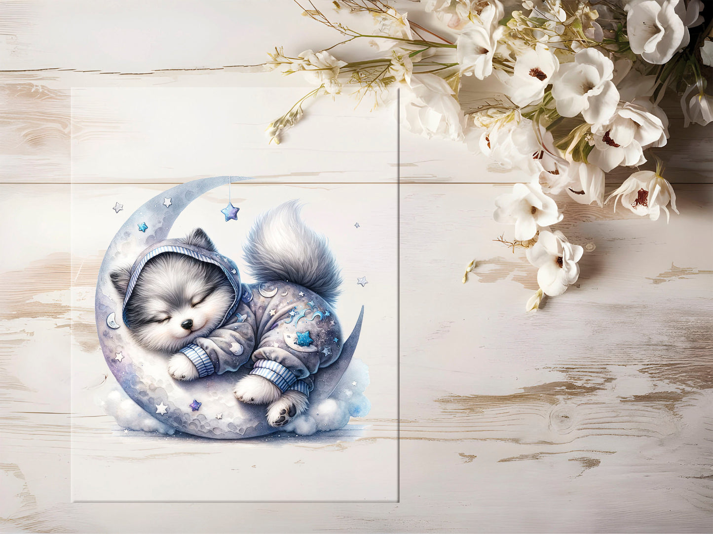 Bügelbild - Mond Wolf #1397