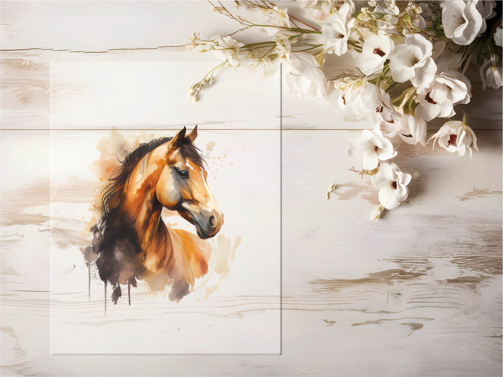 Bügelbild - Aquarell Pferd #0091