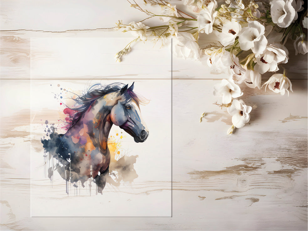 Bügelbild - Aquarell Pferd #0092