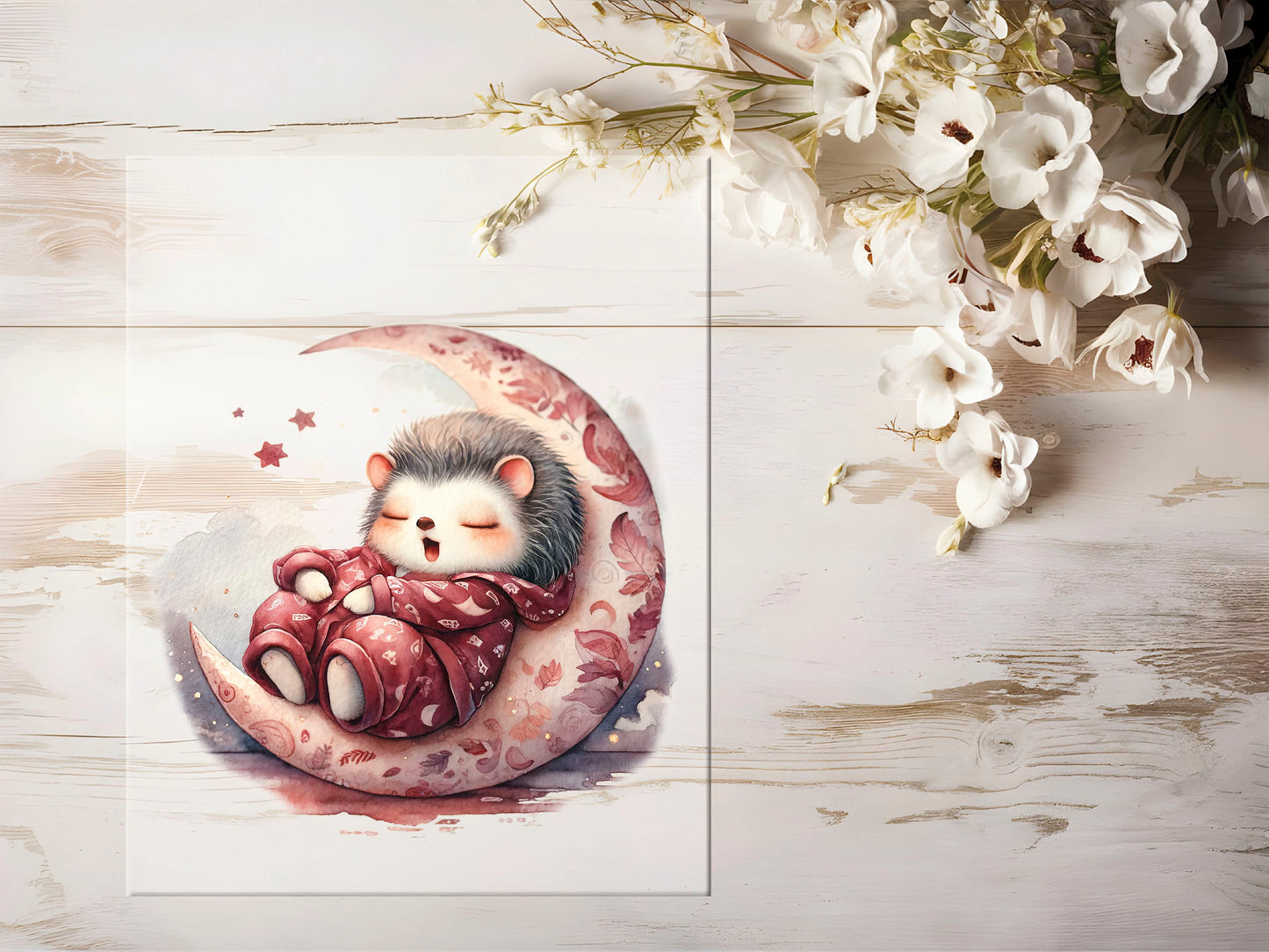 Bügelbild - Mond Igel #1389