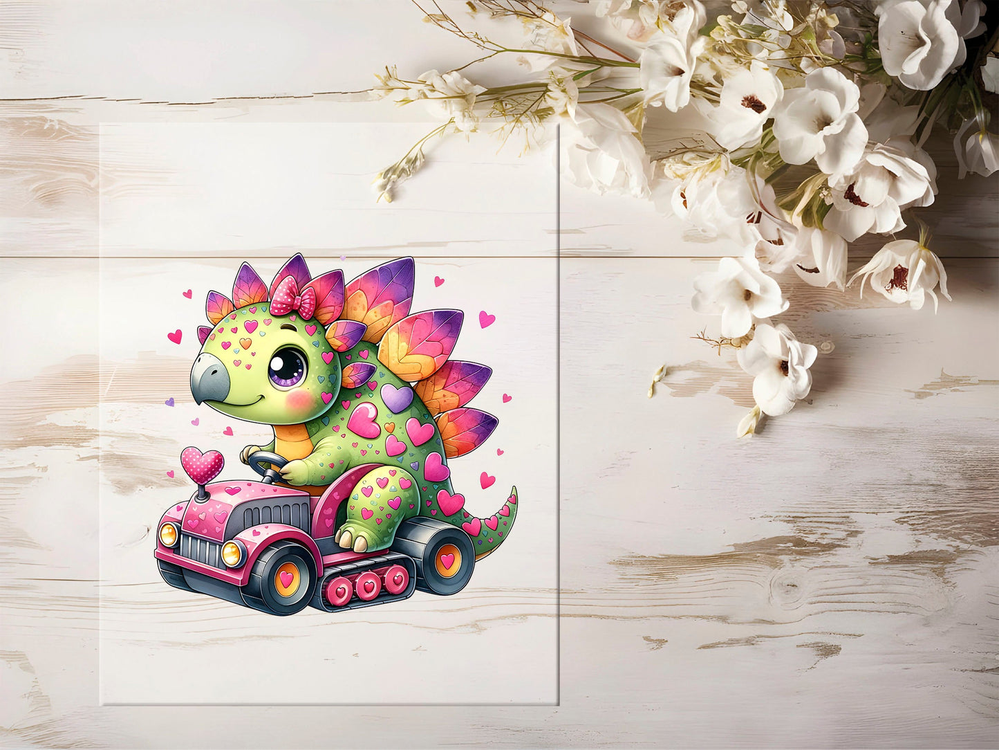 Auktion - Bügelbild - Baustellen Dino #1385 - 20cm