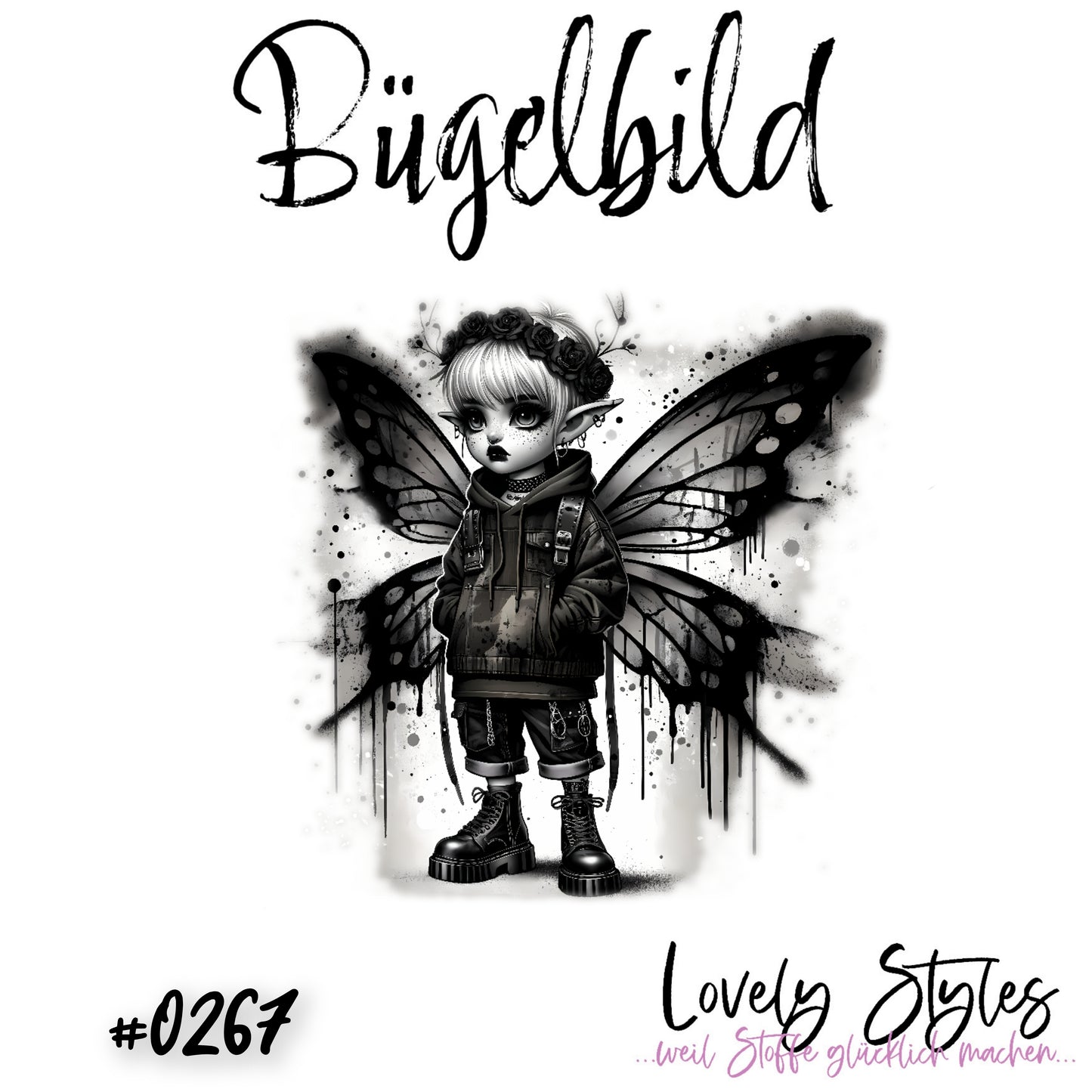 Bügelbild - Gothic Fee #0267