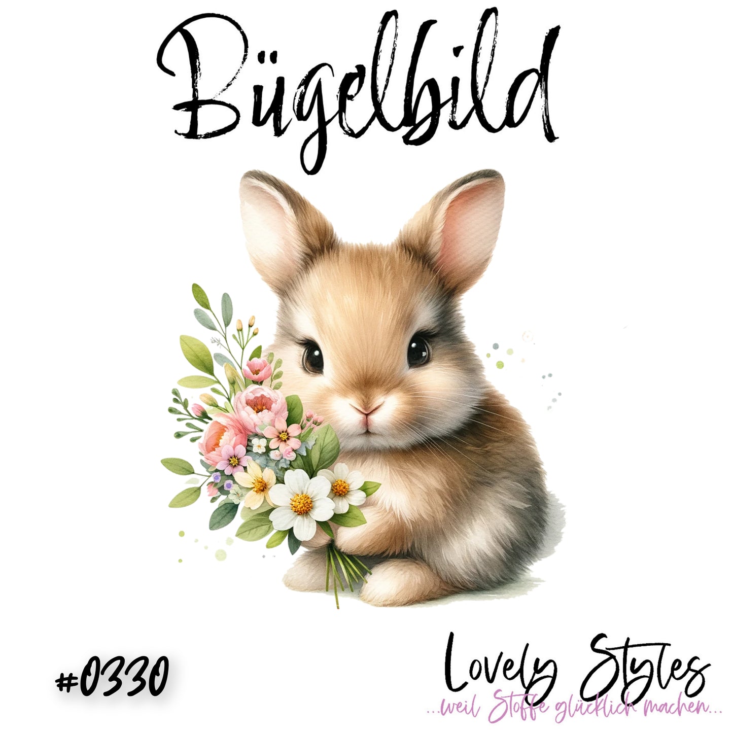 Bügelbild - Hase #0330