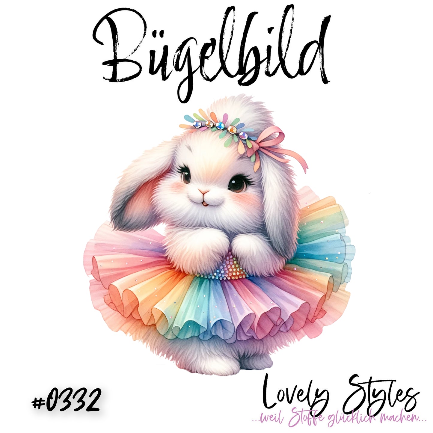 Bügelbild - Hase Tütü #0332