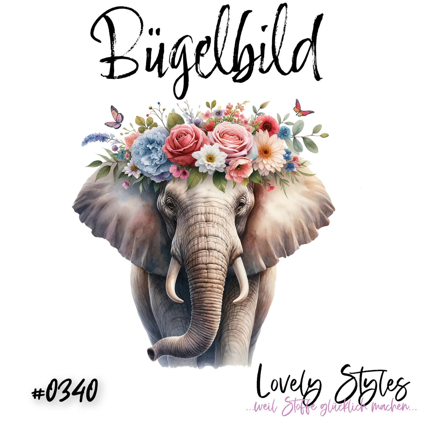 Bügelbild - Elefant #0340