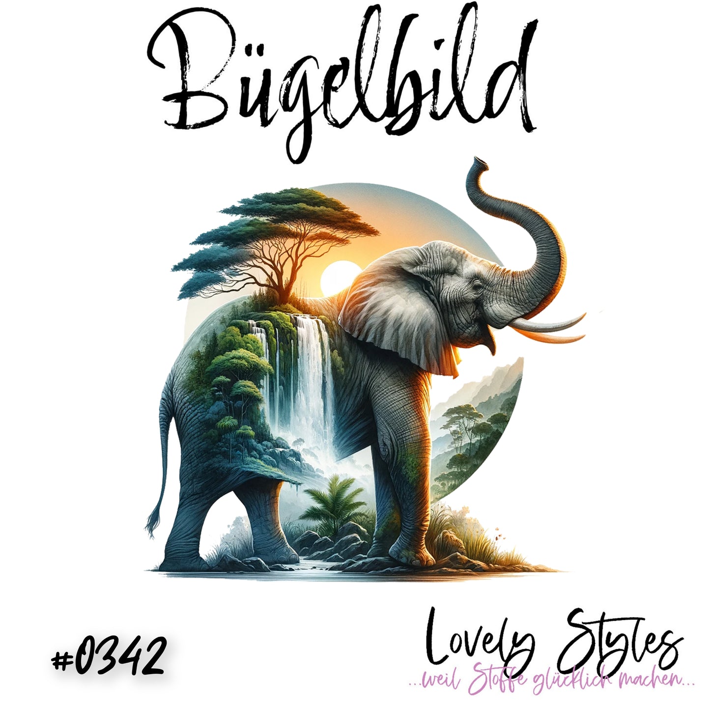 Bügelbild - Elefant #0342