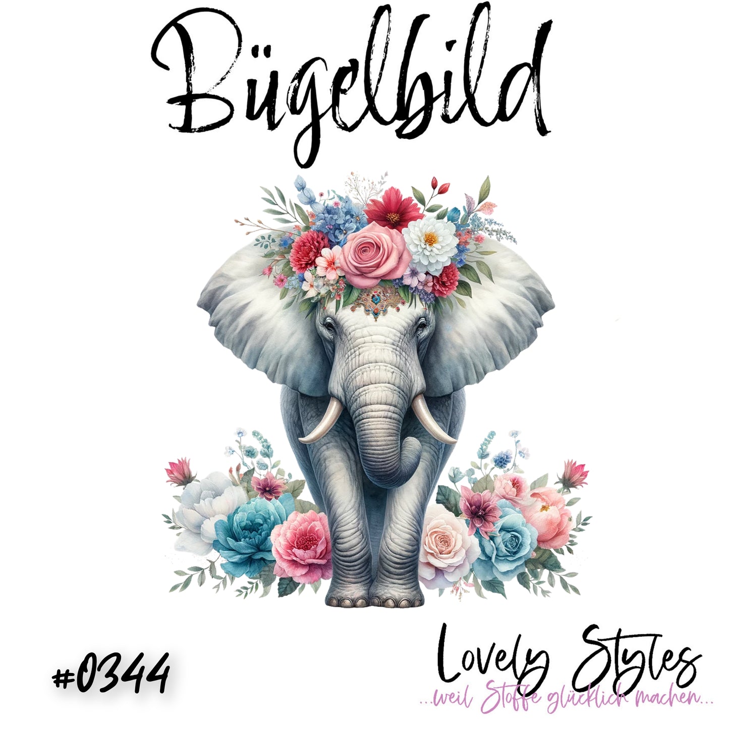 Bügelbild - Elefant #0344