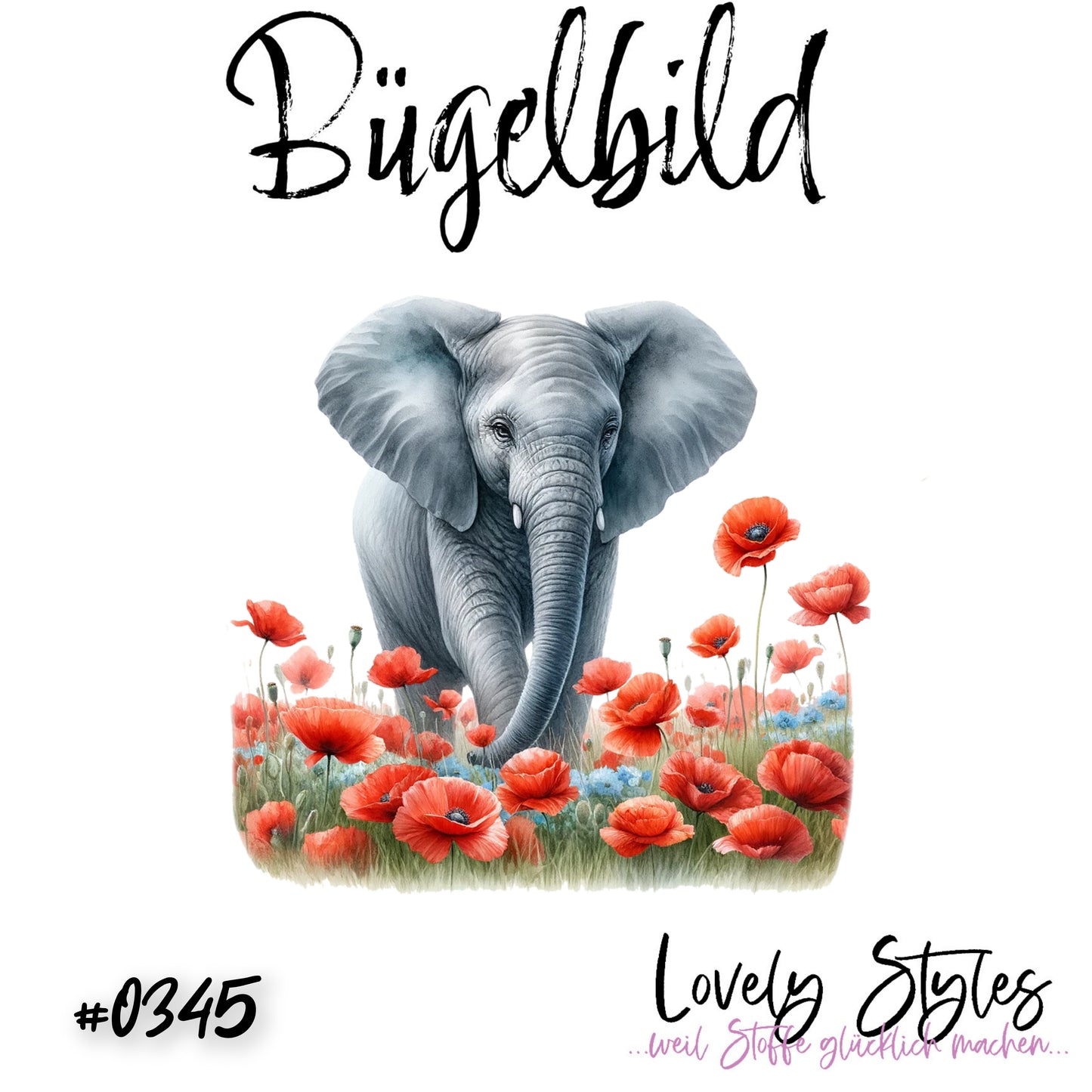 Bügelbild - Elefant #0345