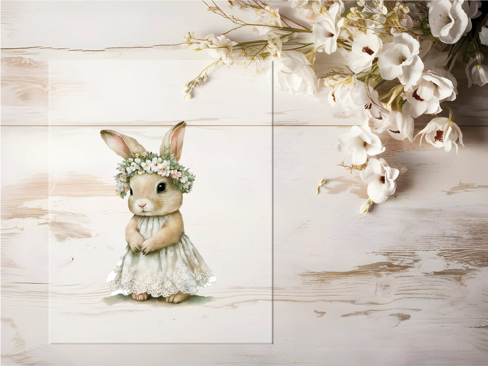 Bügelbild - Blumen Hase #0761