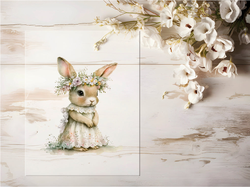 Bügelbild - Blumen Hase #0764