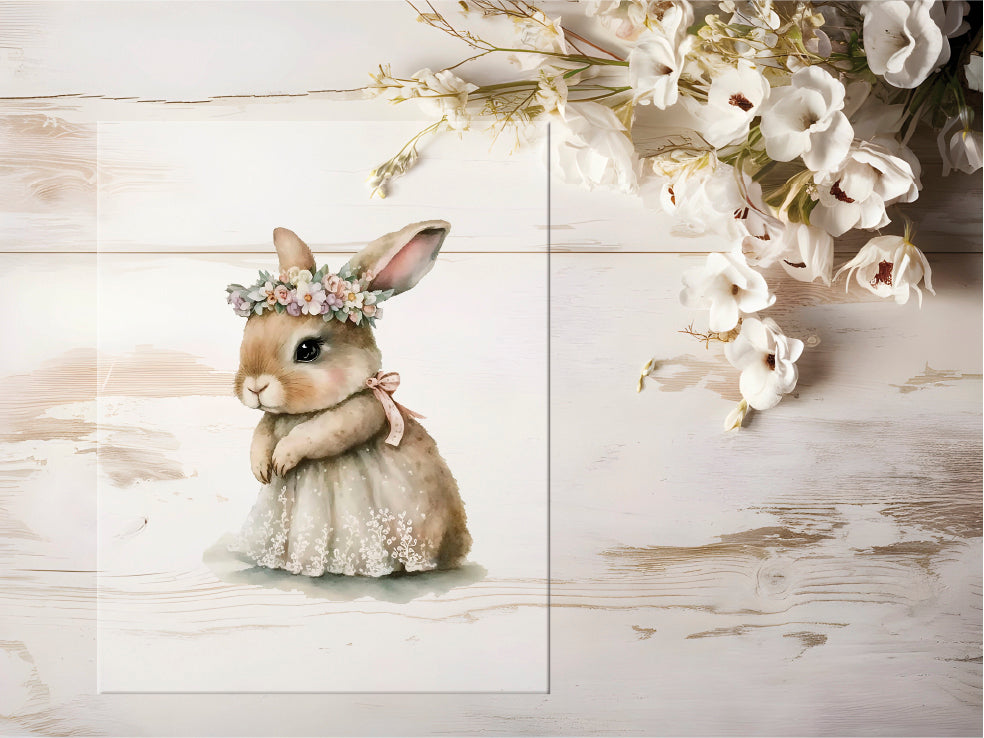 Bügelbild - Blumen Hase #0768