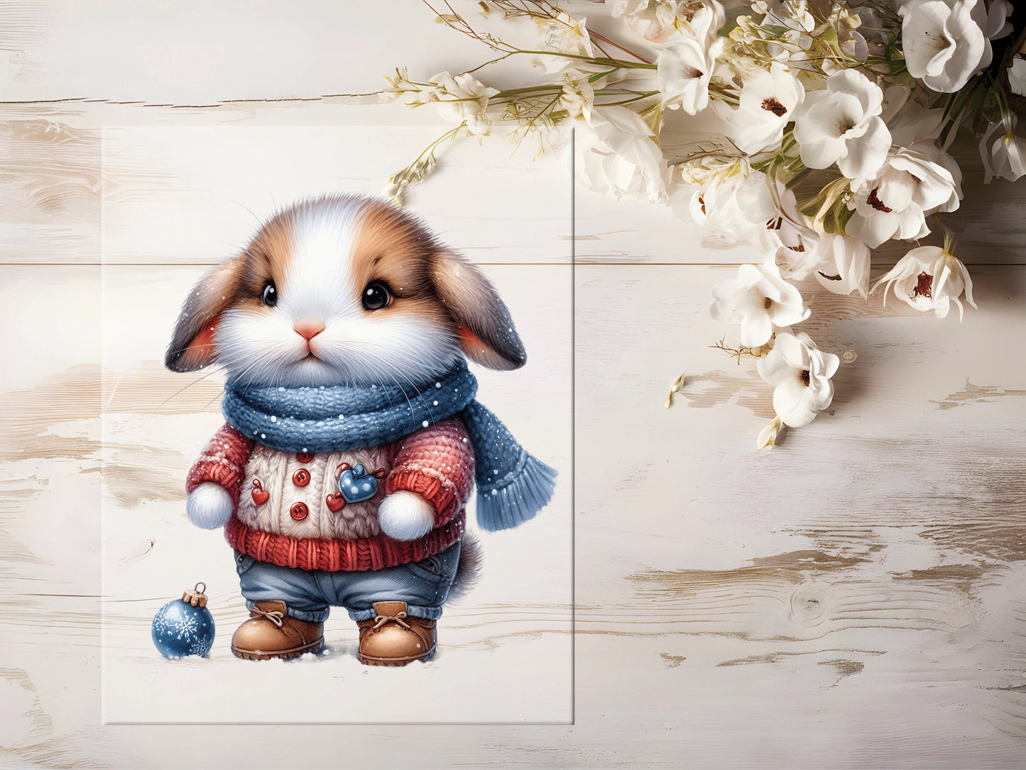 Bügelbild - Winter Hase #0949