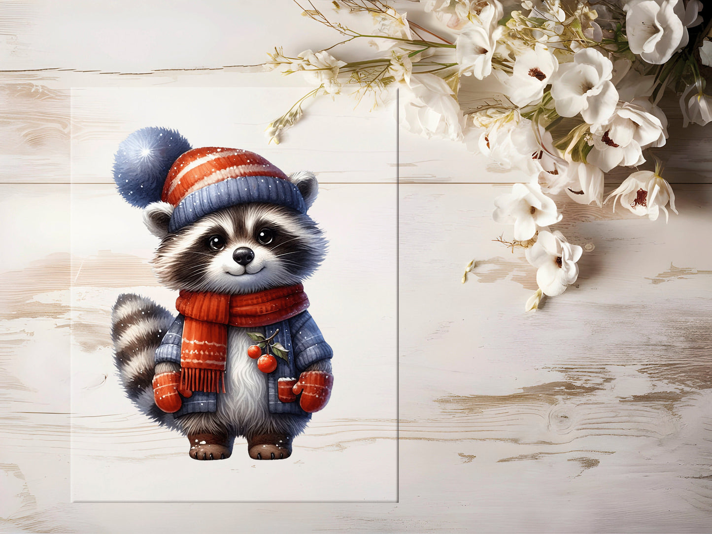 Bügelbild - Winter Waschbär #0952