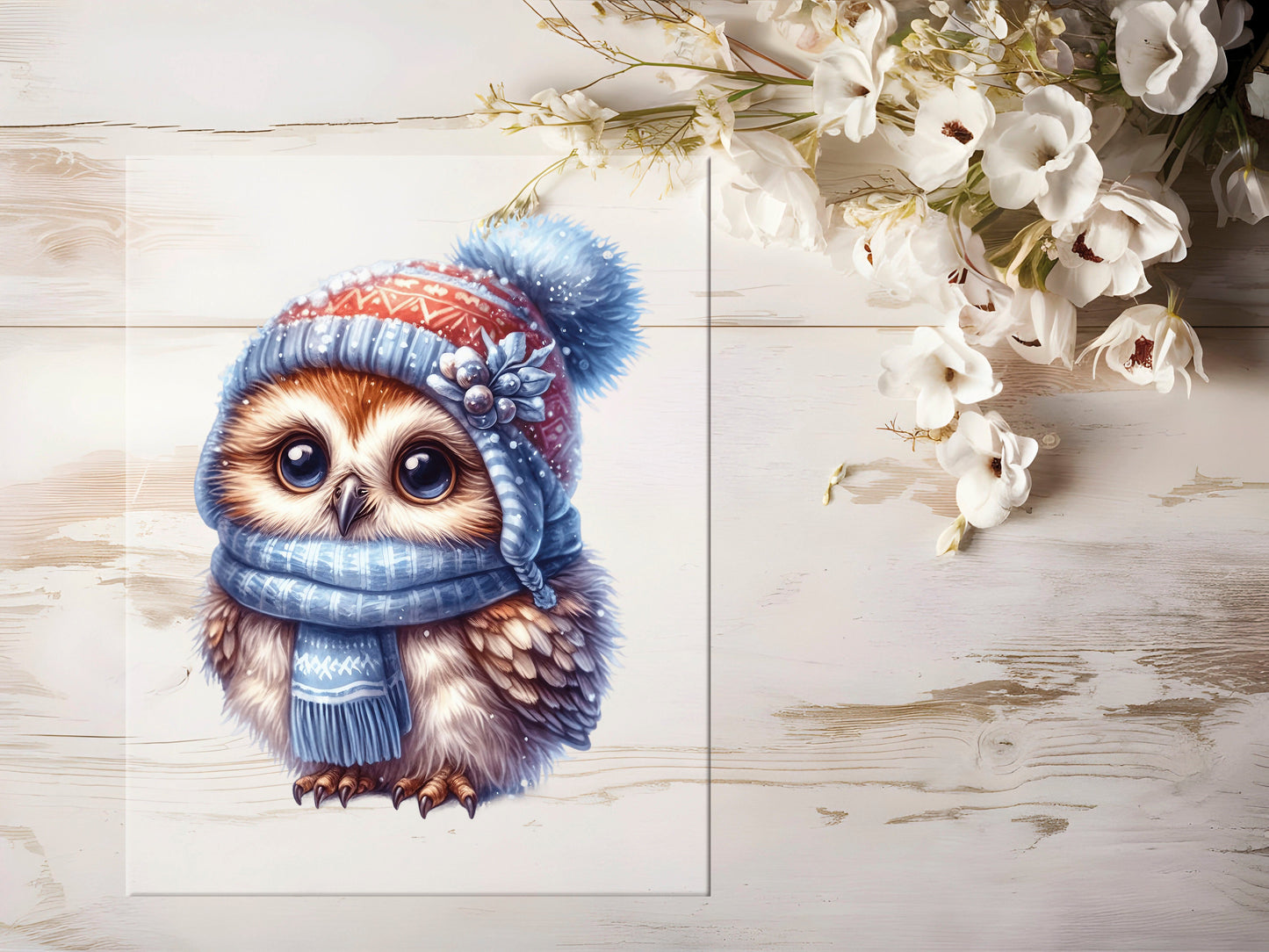 Bügelbild - Winter Eule #0956