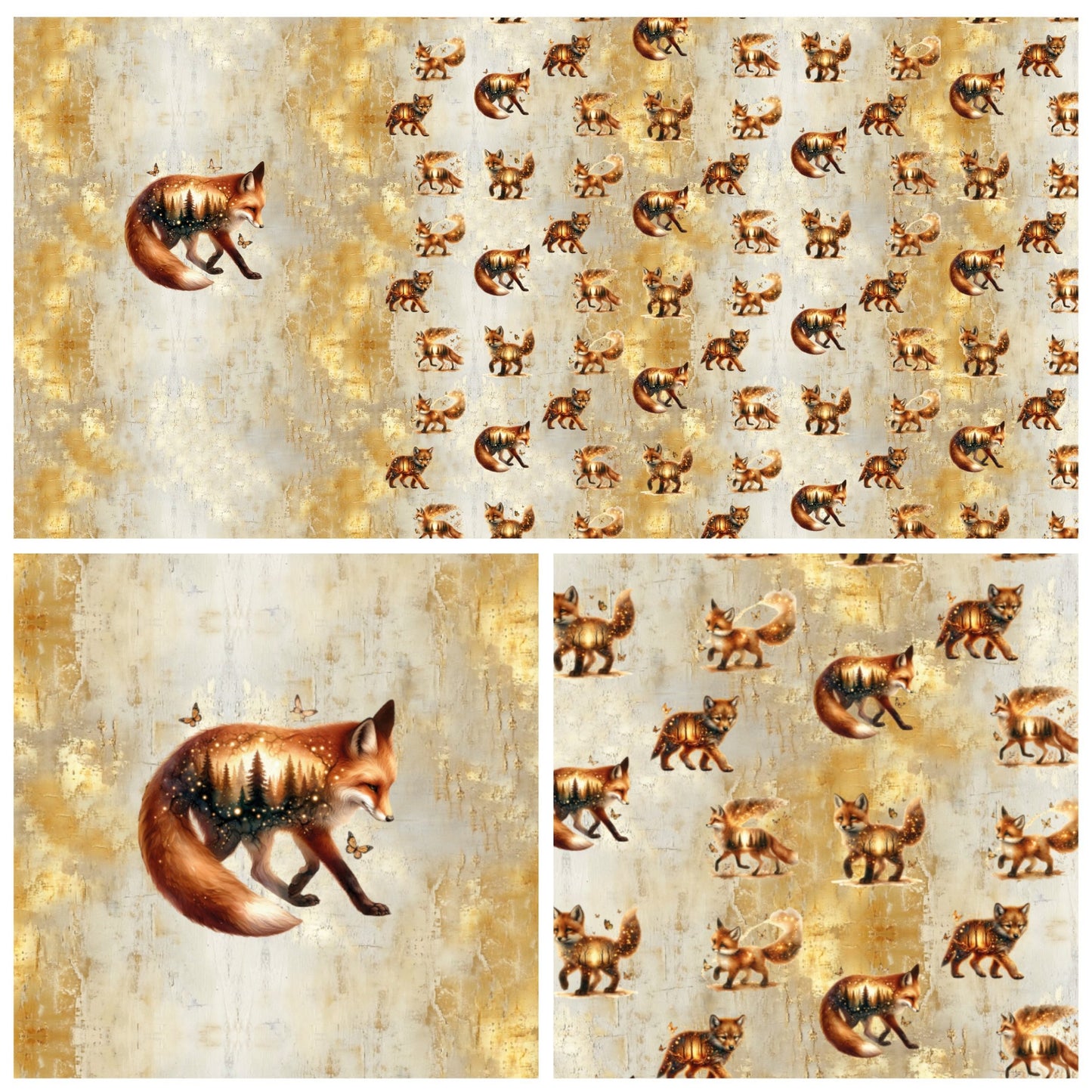 Grunge Waldtiere Gold - Fuchs