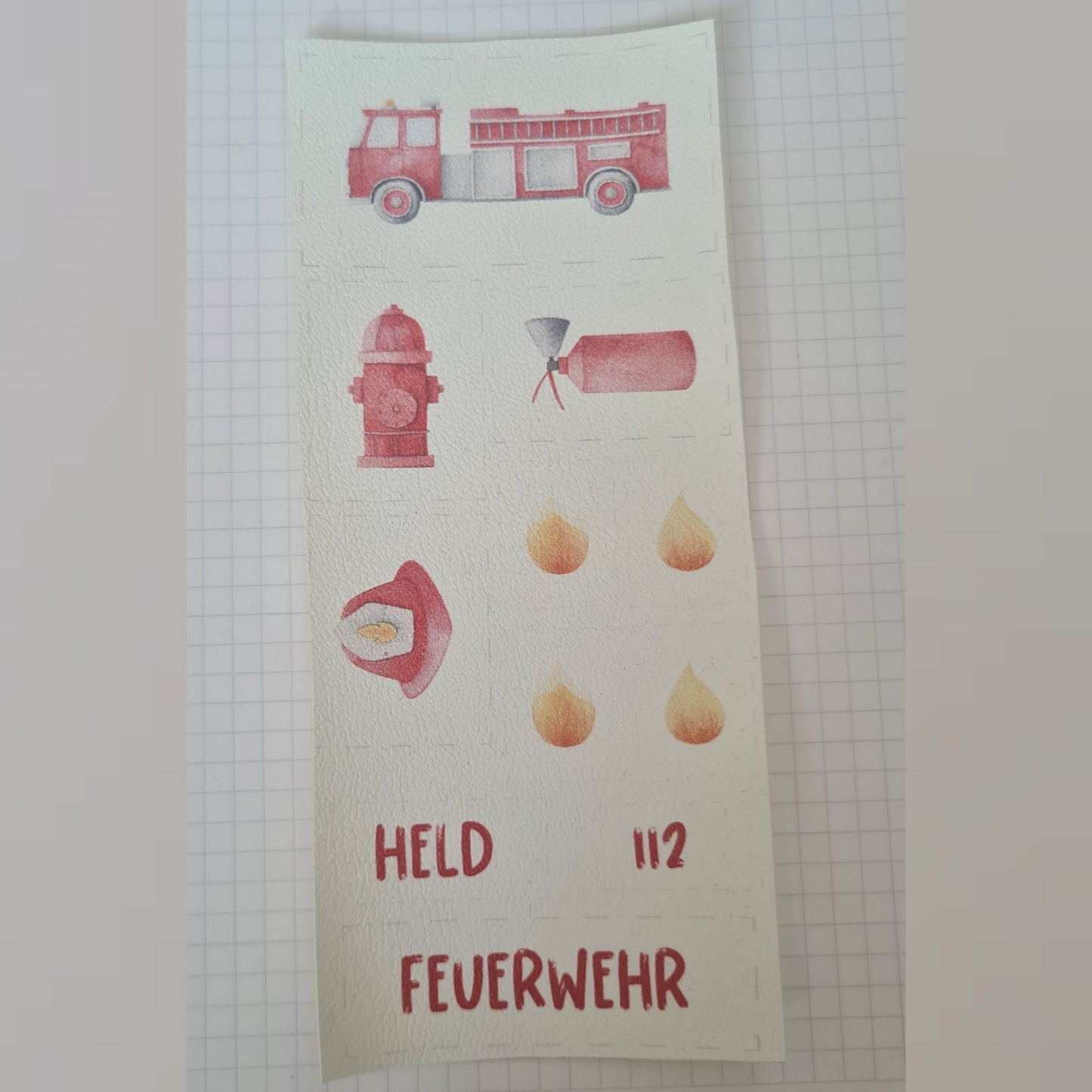 Kunstlederlabel Set - Feuerwehr
